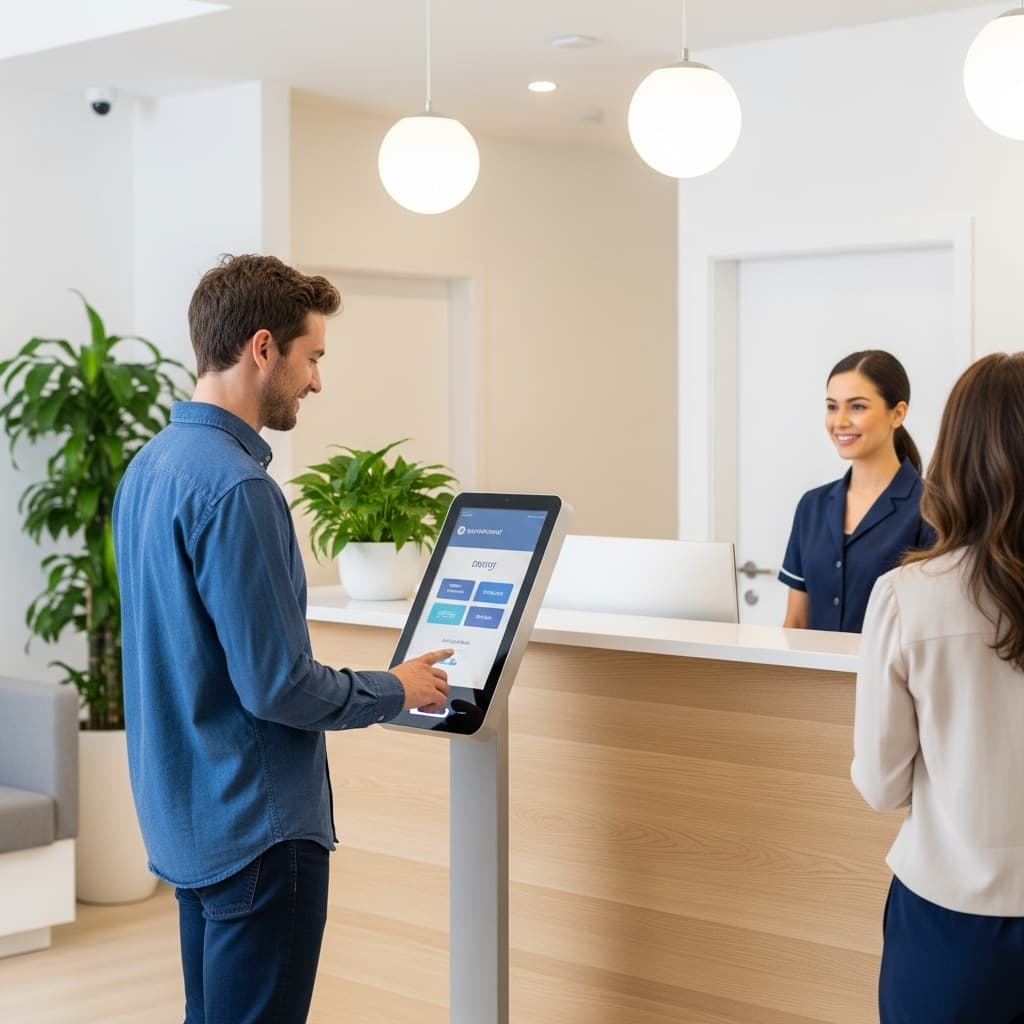A clean, modern, and efficient clinic reception area